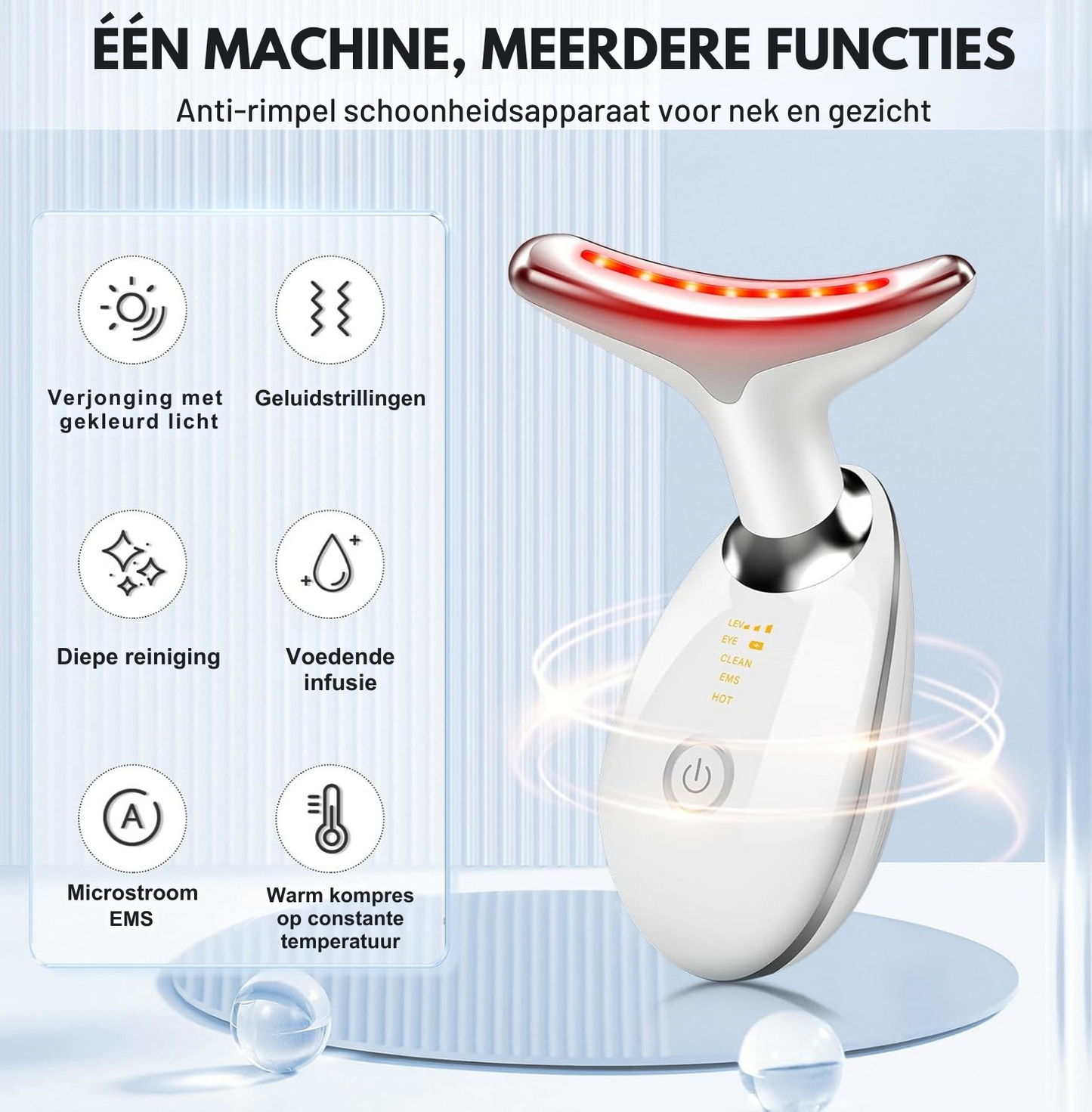 ShineSkine®  Thermische Huidmassager, Liftend en Verstevigend, Anti-Rimpel